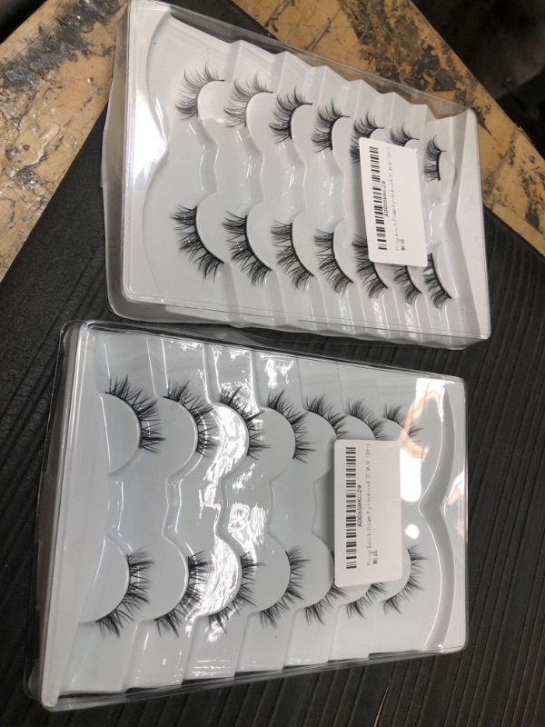 Photo 2 of ***2 PACKS** Pooplunch False Eyelashes Natural Spikes Half Lashes Clusters Extension Look Fake Eyelashes Wispy Short Outer Corner Lashes Individual Wispies 7 Pairs Pack
