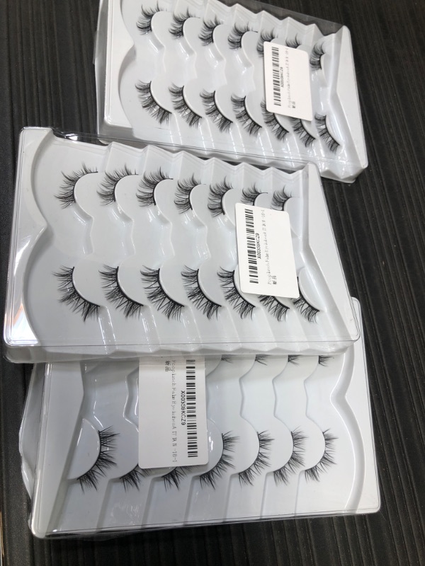 Photo 2 of **3 PACKS** Pooplunch False Eyelashes Natural Spikes Half Lashes Clusters Extension Look Fake Eyelashes Wispy Short Outer Corner Lashes Individual Wispies 7 Pairs Pack
