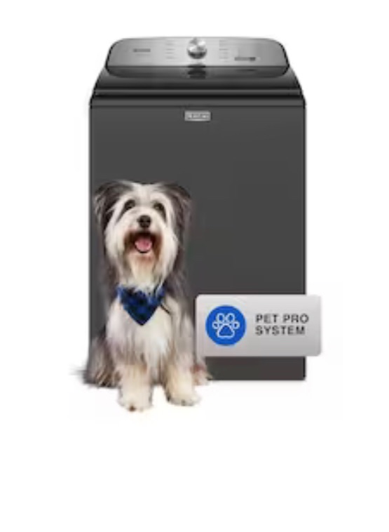 Photo 1 of Maytag Pet Pro 4.7-cu ft High Efficiency Agitator Top-Load Washer (Volcano Black)