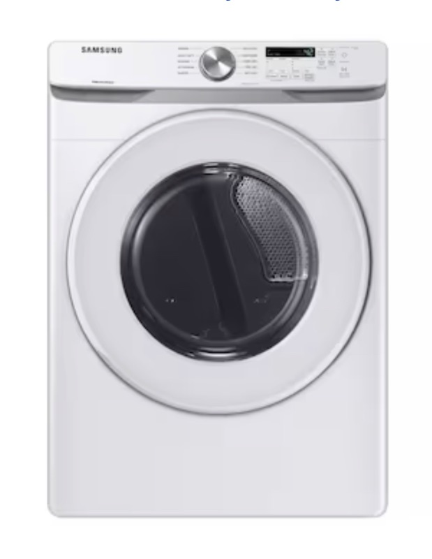 Photo 1 of Samsung 7.5-cu ft Stackable Electric Dryer (White)