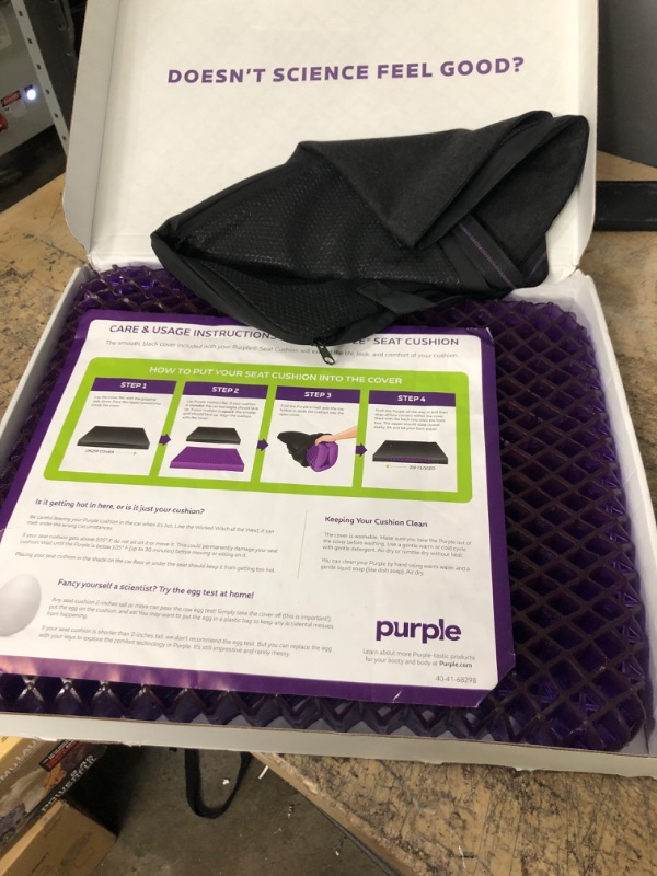 Photo 2 of Purple Royal Seat Cushion - Seat Cushion for The Car Or Office Chair - Temperature Neutral Grid