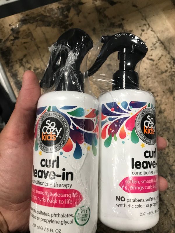 Photo 1 of 2-SoCozy, Curl Spray LeaveIn Conditioner For Kids Hair Detangles and Restores Curls No Parabens Sulfates Synthetic Colors or Dyes, Jojoba Oil,Olive Oil & Vitamin B5, Sweet-Pea, 8 Fl Oz 8 Fl Oz (Pack of 1)