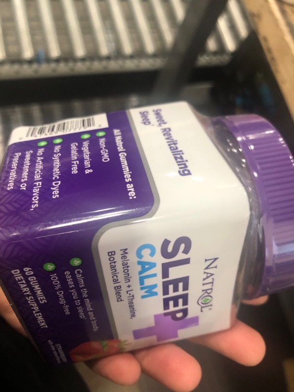 Photo 2 of BBD : 10/2023---Natrol Sleep+ Calm, Drug Free Sleep Aid Supplement, Calm an Active Mind, Ease to Sleep, 60 Strawberry Flavored Gummies