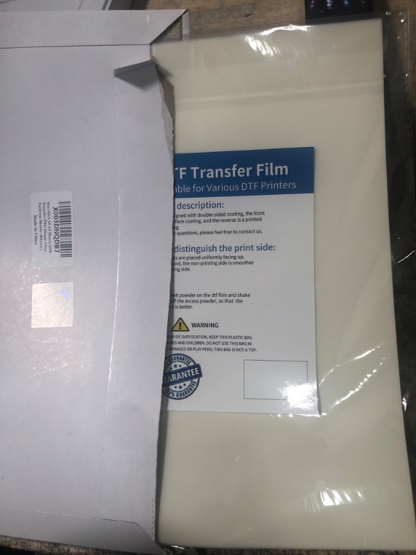 Photo 2 of Gucvblicvt DTF Transfer Film - A4(8.4" x 11.7") 15 Sheets Double-Sided Matte Clear Sheets, PET Heat Transfer Paper Direct to Film Print on T Shirts