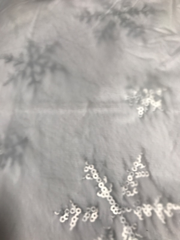 Photo 2 of 48inch Christmas Tree Skirt,Tree Skirt Christmas Decorations ,Luxury Faux Fur with Sequin Snowflakes, Thick Plush Tree Skirts for Christmas Tree Oranments 48"-silver Snowflake