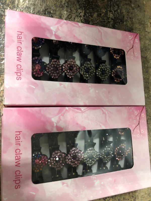 Photo 2 of 2pcks of 8 Pack braided hair clips for women,rsvelte sparkling crystal stone hair clips with rhinestones for women and girls