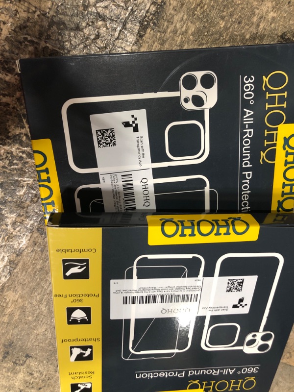Photo 1 of 2 pack- QHOHQ [5 in 1] for iPhone 14 / iPhone 13 Case, with 2X Screen Protector + 2X Camera Lens Protector, Soft Silicone Military Shockproof Slim Thin Phone Case 6.1 Inch, Midnight Green
