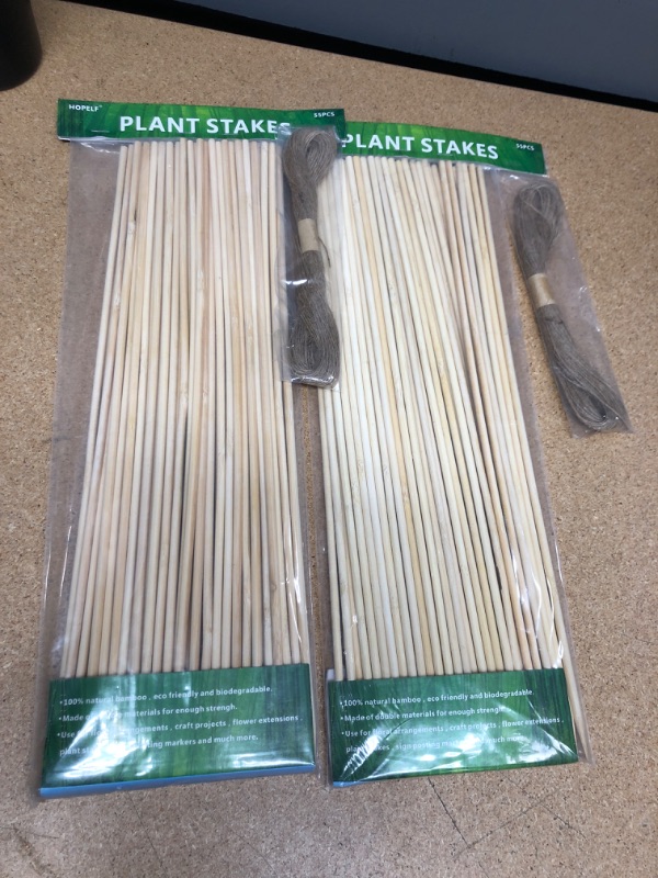 Photo 2 of 2 pack of HOPELF 50 Pack 16" Bamboo Plant Stakes for Wood Garden Sticks?Wooden Indoor Gardening Floral Plant Support ?Potted Plants?Crafts, More Size Choices 8"/12"/16" 16 inch bamboo