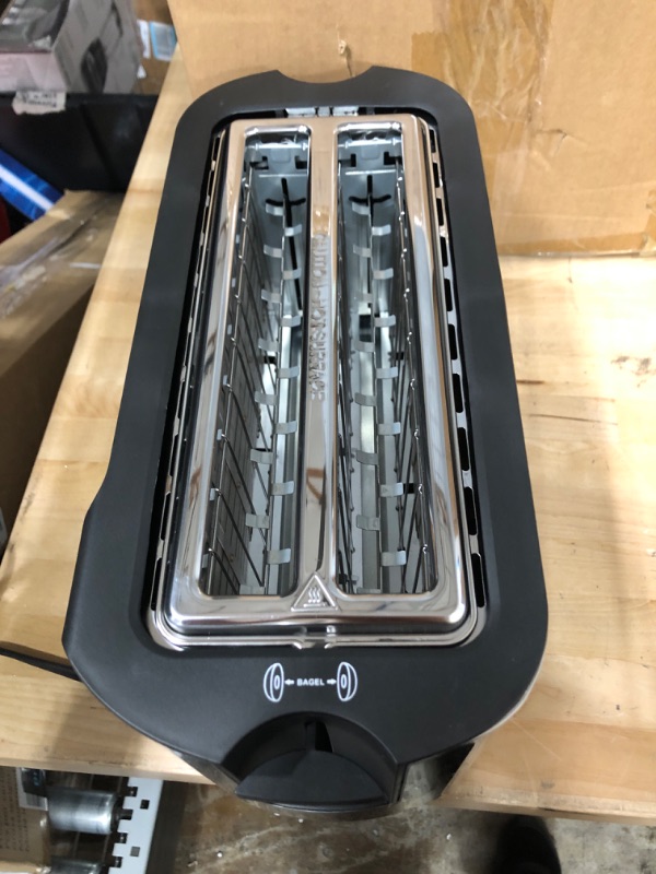 Photo 1 of Elite Gourmet ECT5322 Long Slot 4 Slice Toaster, Countdown Timer, Bagel Function, 6 Toast Setting, Defrost, Cancel Function, Built-in Warming Rack, Extra Wide Slots for Bagels Waffles, Stainless Steel 4 Slice Stainless Steel and Jet Black