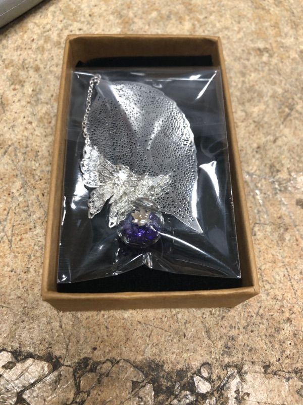 Photo 1 of Toirxarn Handcrafted Metal Leaf Bookmark - Personalized Gift for Book Lovers, Teachers, and Women's Birthdays Silver Leaf Purple Ball