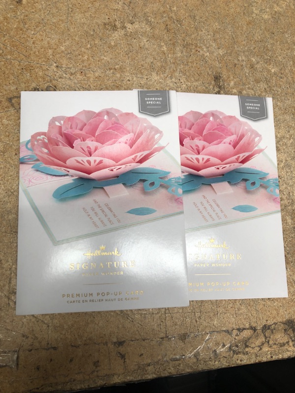Photo 1 of 2 PACK OF Hallmark Signature Paper Wonder Pop Up Birthday Card, Anniversary Card, Sweetest Day Card for Women (Pink Rose) Pop Up, Pink Rose