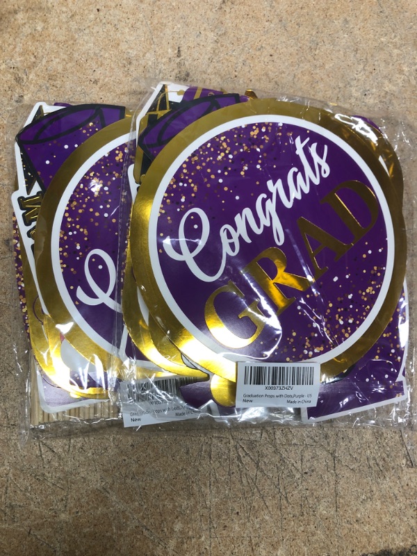 Photo 2 of 2 PACK OF KatchOn, Purple Graduation Photo Booth Props 2023 - Pack of 33 | Graduation Props 2023 for Photoshoot | Purple Graduation Party Decorations 2023 | Purple and Gold Graduation Decorations Class of 2023 Purple Props