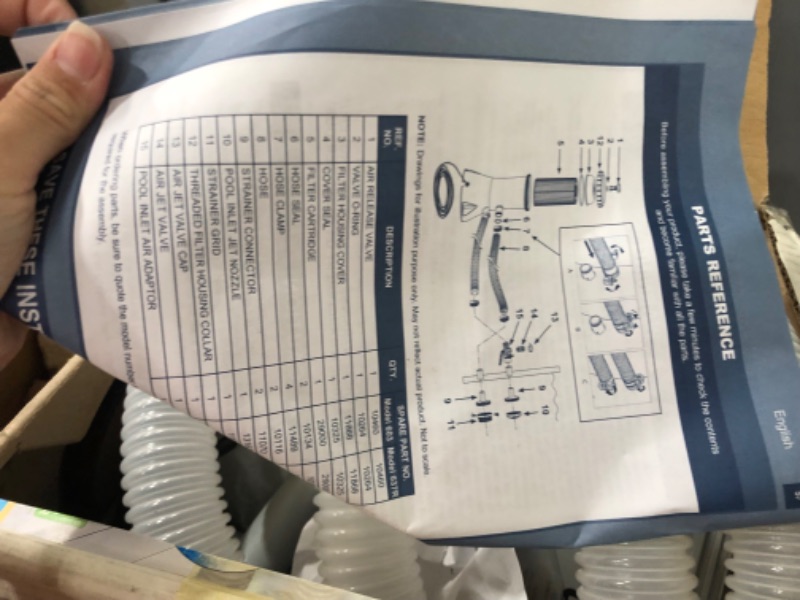 Photo 3 of **DIRTY** INTEX 28637EG C1000 Krystal Clear Cartridge Filter Pump for Above Ground Pools, 1000 GPH Pump Flow Rate 1,000 Gallons Per Hour 1,000 Gallons Per Hour Filter Pump