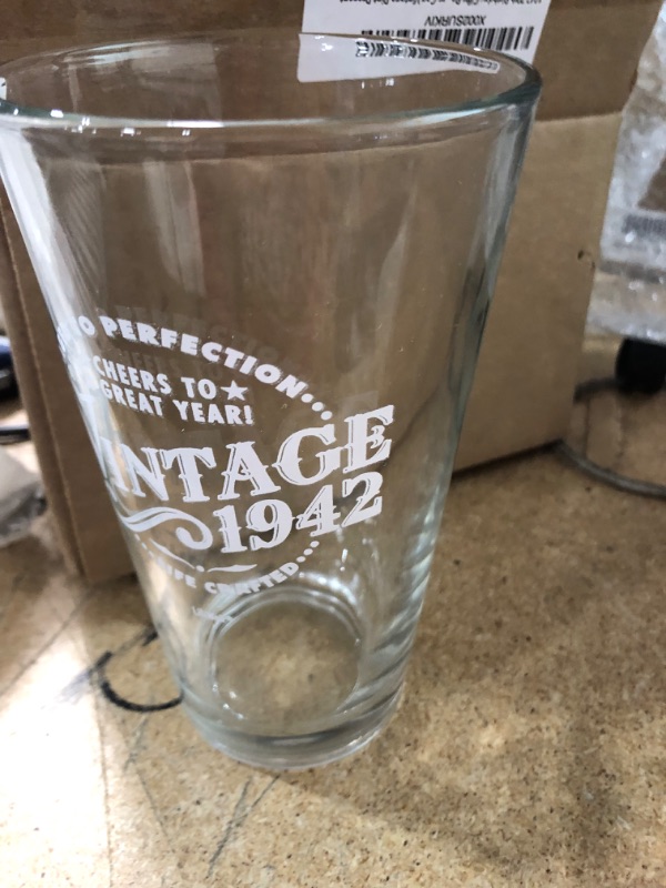 Photo 2 of 1942 81st Birthday Gifts Beer Glass for Men Women | Birthday Gift for Man Woman Turning 81 | Funny 81 th Party Supplies Decorations Ideas |Eighty One Year Old Bday |81 years Gag Vintage Pint Present
