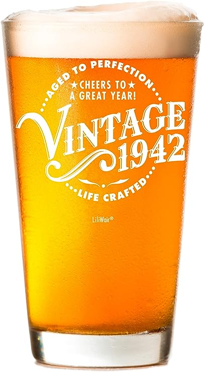 Photo 1 of 1942 81st Birthday Gifts Beer Glass for Men Women | Birthday Gift for Man Woman Turning 81 | Funny 81 th Party Supplies Decorations Ideas |Eighty One Year Old Bday |81 years Gag Vintage Pint Present
