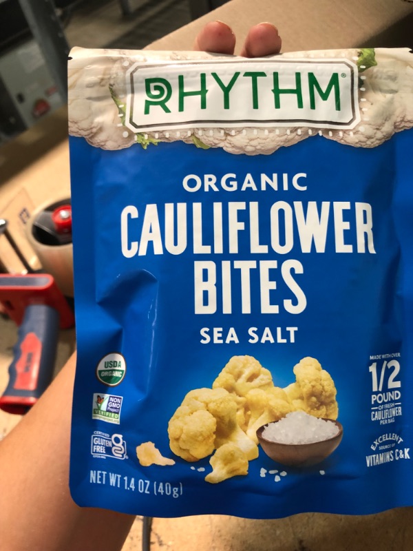 Photo 2 of **EXPIRES OCT 2023** Rhythm Superfoods Crunchy Cauliflower Bites - Organic & Non-GMO, Vegan, Gluten-Free, Vegetable Superfoods - Salted, 1.4 Oz (Pack Of 8)
