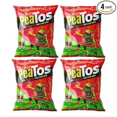 Photo 1 of **EXPIRES JUNE2023** PeaTos® - the Craveworthy upgrade to America's favorite snacks - Crunchy Fiery Curls in 4 oz. Bags (4 pack) full of “JUNK FOOD” flavor and fun WITHOUT THE JUNK. PeaTos are Pea-Based, Plant-Based, Vegan, Gluten-Free, and Non-GMO.
