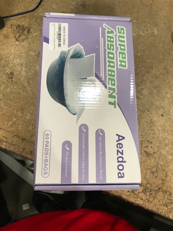 Photo 1 of Commode Liners for Absorbent Pads - Value Pack 60 Count Universal Fit Leak Proof Portable Toilet Bags Disposable Potty Liners for Adult Commode Chair Camping Toilet Bags (60Pads+60Bags)