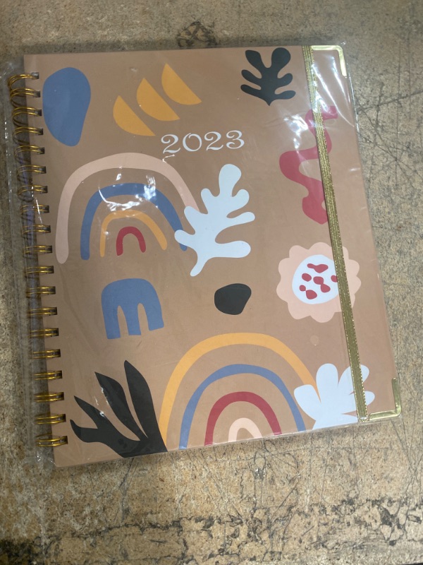 Photo 3 of 2023 Planner Weekly and Monthly 8" x 10" Monthly Expense & Notes, Inner Pocket,Gold Protective Corner,Elastic Band, Adorable Cute Planner 2023 C Style D1-8''-C