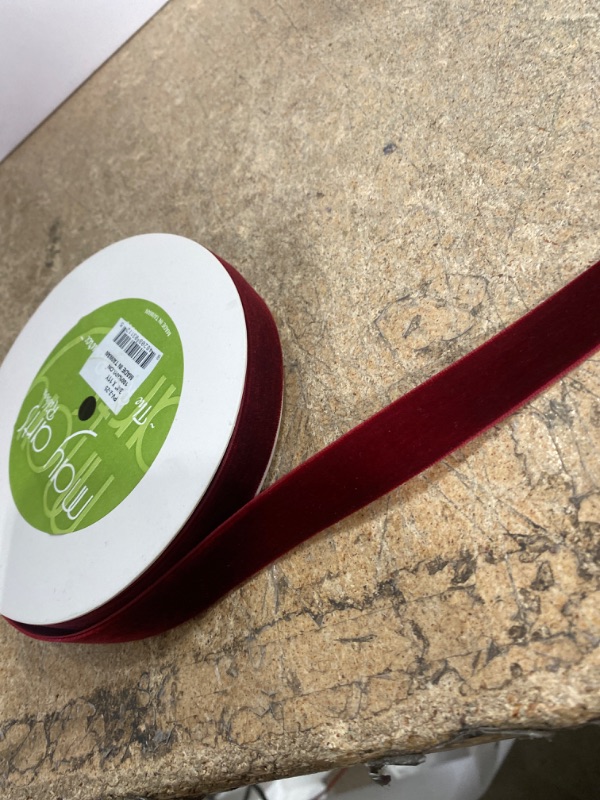 Photo 2 of 0.75'' Burgundy Velvet Ribbon
