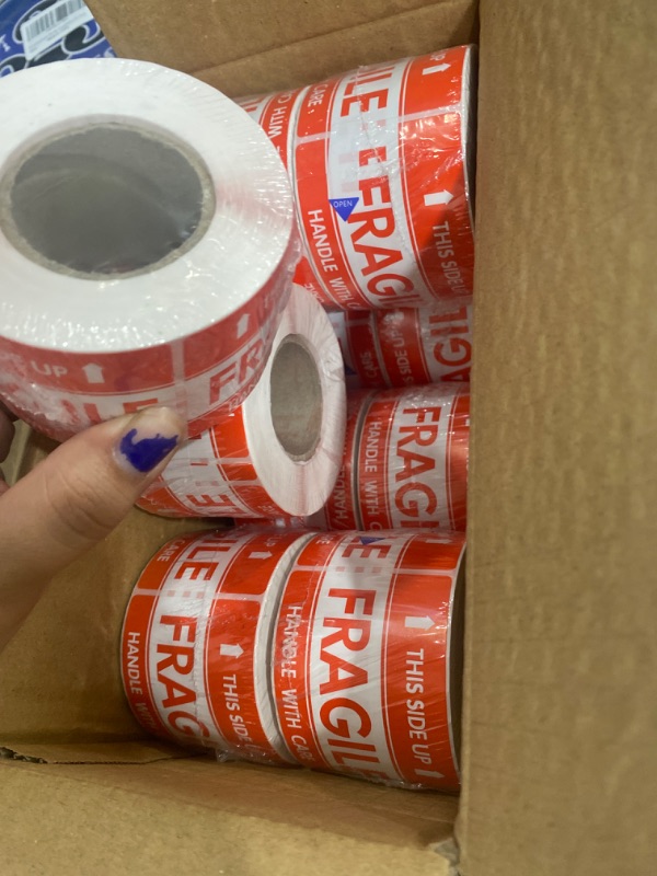 Photo 3 of Fragile 2" x 3" Please Handle with Care Shipping Labels, 500 Labels per Roll (4 Rolls - 2000 Labels)