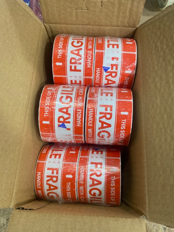 Photo 2 of Fragile 2" x 3" Please Handle with Care Shipping Labels, 500 Labels per Roll (4 Rolls - 2000 Labels)