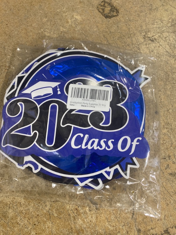 Photo 2 of 37PCS Graduation Hanging Swirls Decorations, Navy Blue and Black Decorations Foil Swirls Kit, Graduation Swirls for Graduation Party Decorations, Graduation Hanging Decorations 2023 - No DIY