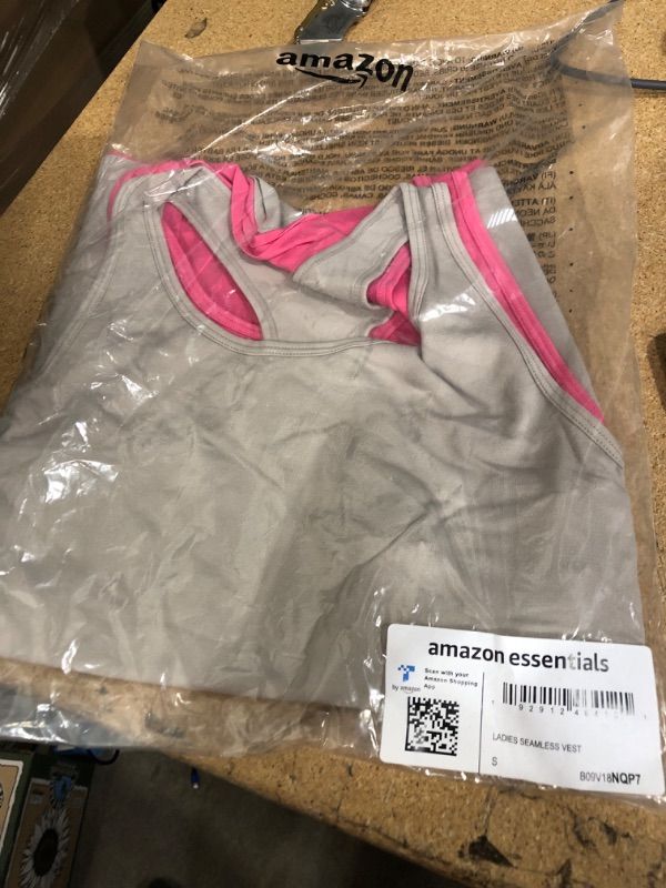 Photo 2 of Amazon Essentials Women's Active Seamless Pack of 2- SIZE Small- Light Grey/Hot Pink