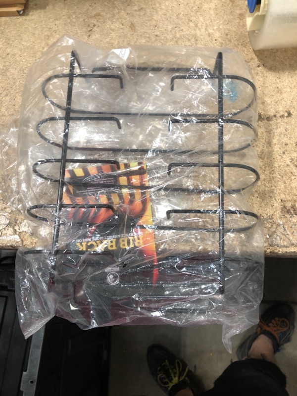 Photo 2 of MOUNTAIN GRILLERS BBQ Rib Racks for Smoking, Gas Smoker or Charcoal Grill, Sturdy & Non Stick Standing for gas grill, bbq grill, Holds Up to 5 Baby Back Ribs, Grilling & Barbecue Gifts for Men Black