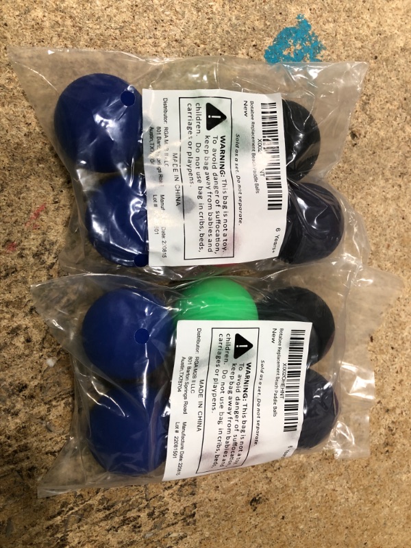 Photo 2 of 2pk-Paddle Ball Replacement Beach Balls for use with Smash Ball®, Pro Kadima® and Other Beach Tennis Ball Games | 6 Small Paddle Balls in High Visibility Colors