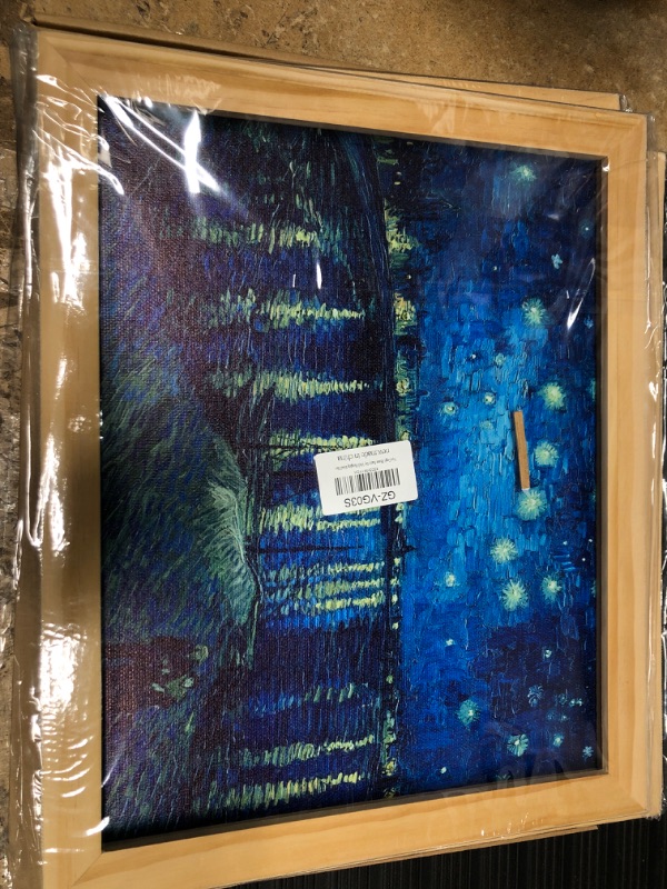 Photo 1 of 8 X 12IN FRAMED CANVAS THE RHONE STARRY NIGHT VAN GOGH