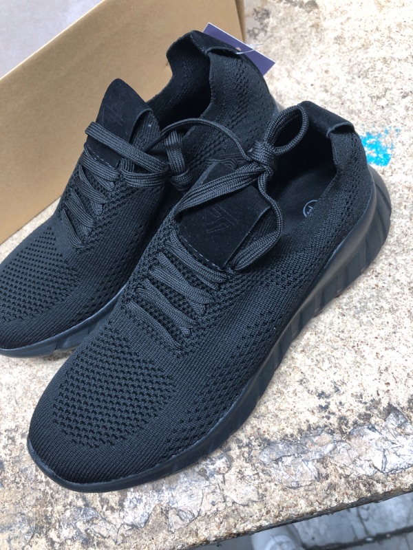 Photo 1 of JABASIC Women Casual Slip On Loafers Breathable Knit Walking Shoes Lightweight Sneakers 6 Black/Black