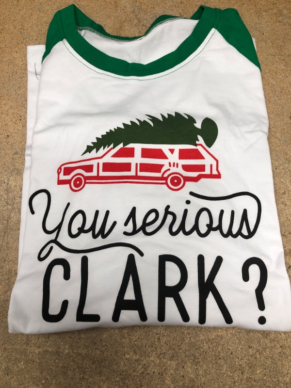 Photo 2 of Christmas T Shirt You Serious Clark T-Shirt Christmas Tree Graphic 3/4 Raglan Sleeve Plus Size Baseball Tees Top XL