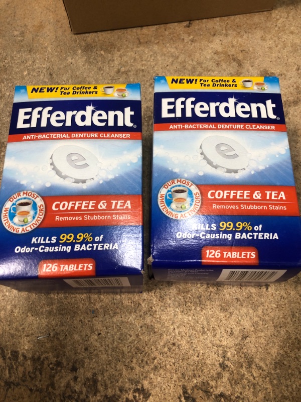 Photo 1 of 2 ITEMS, Efferdent Retainer & Denture Cleaner Tablets, Coffee & Tea, 126 Count BUNDLE