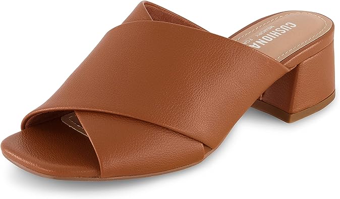 Photo 1 of CUSHIONAIRE Garland cross band block heel sandal +Memory Foam, Wide Widths Available
