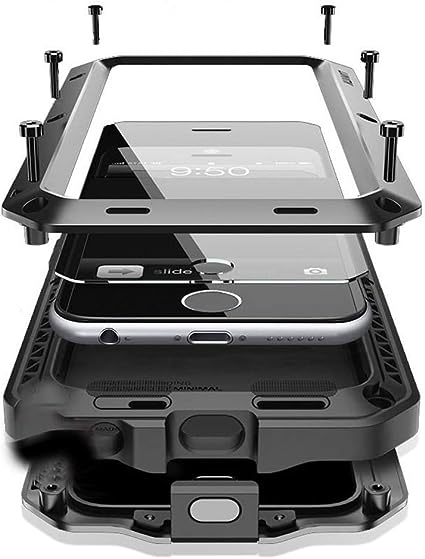 Photo 1 of Marrkey iPhone 8 Plus Case, 360 Full Body Protective Cover Heavy Duty Shockproof [Tough Armour] Aluminum Metal Case with Built-in Screen Protector for iPhone 7 Plus/8 Plus - Black
