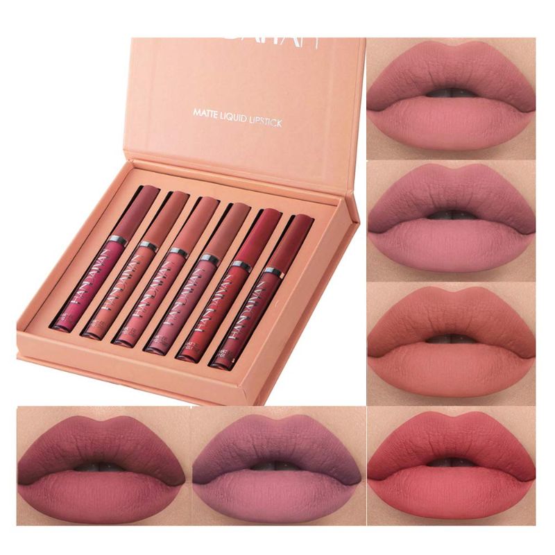 Photo 1 of BestLand 6Pcs Matte Liquid Lipstick Makeup Set, Matte liquid Long-Lasting Wear Non-Stick Cup Not Fade Waterproof Lip Gloss (Set B)