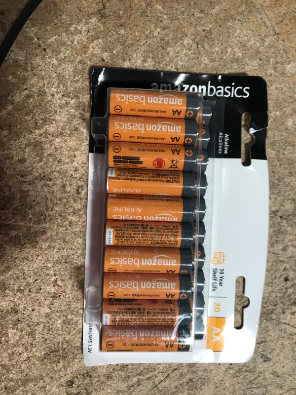 Photo 2 of Amazon Basics 20 Pack AA Alkaline Batteries - Blister Packaging 20 Count (Pack of 1)