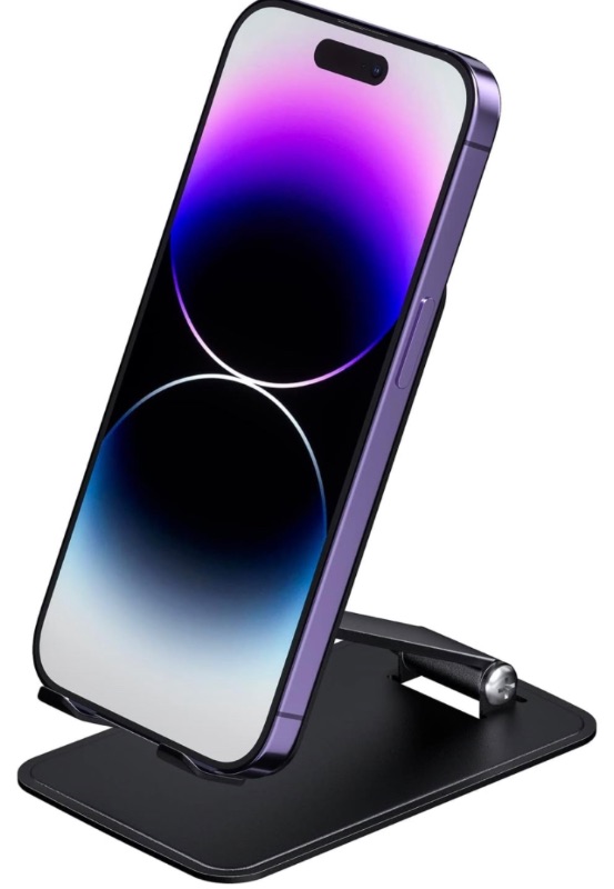 Photo 1 of Bundle of 2
Allozio Cell Phone Stand for Desk, Adjustable Foldable Phone Holder Suitable for Mobile Phones/Tablets Within 4-13 Inches, Applicable to Home, Office, Live Broadcast, Game, Movie and Drama Watching