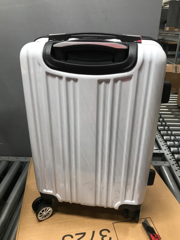 Photo 2 of 
Coolife Luggage Expandable(only 28") Suitcase PC+ABS Spinner 20in 24in 28in Carry on (white grid new, S(20in)_carry on)
Color:white grid new
Size:S(20in)_carry on
