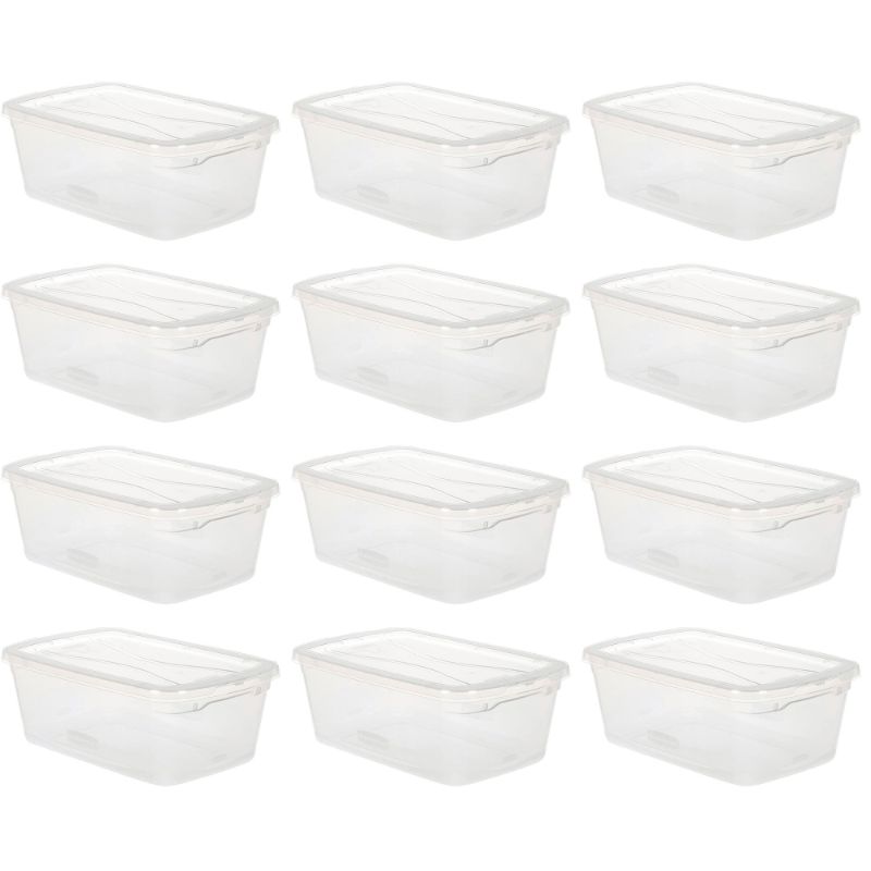 Photo 2 of 4 Pack**Rubbermaid RMCC410001, 41-Quart, Clear Clear 41-quart and 2--Cleverstore 4.75 in. H X 8.375 in. W X 13.375 in. D Stackable Storage Tote