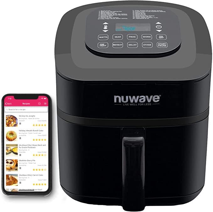 Photo 1 of Nuwave Brio 7-in-1 Air Fryer, 7.25-Qt with One-Touch Digital Controls, 50°- 400°F Temperature Controls in 5° Increments, Linear Thermal (Linear T) for Perfect Results, Black
