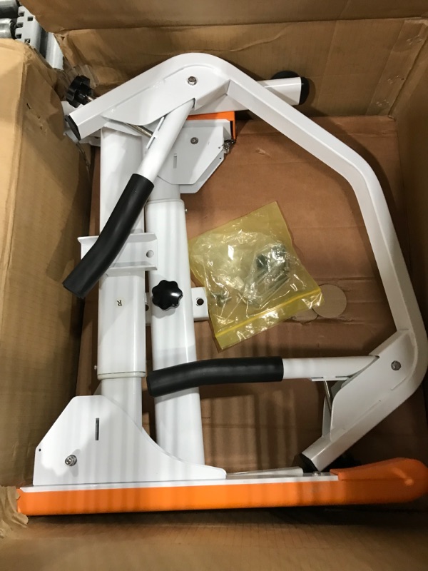 Photo 2 of **MINOR WEAR & TEAR**Beendou Toilet Safety Rails for Elderly (520 lbs), Toilet Rails for Elderly Free Standing Adjustable Height Width, Heavy Duty Toilet Safety Frame with Arms, Handicap Toilet Seat, Easy Installation Orange Toilet Safety Rail