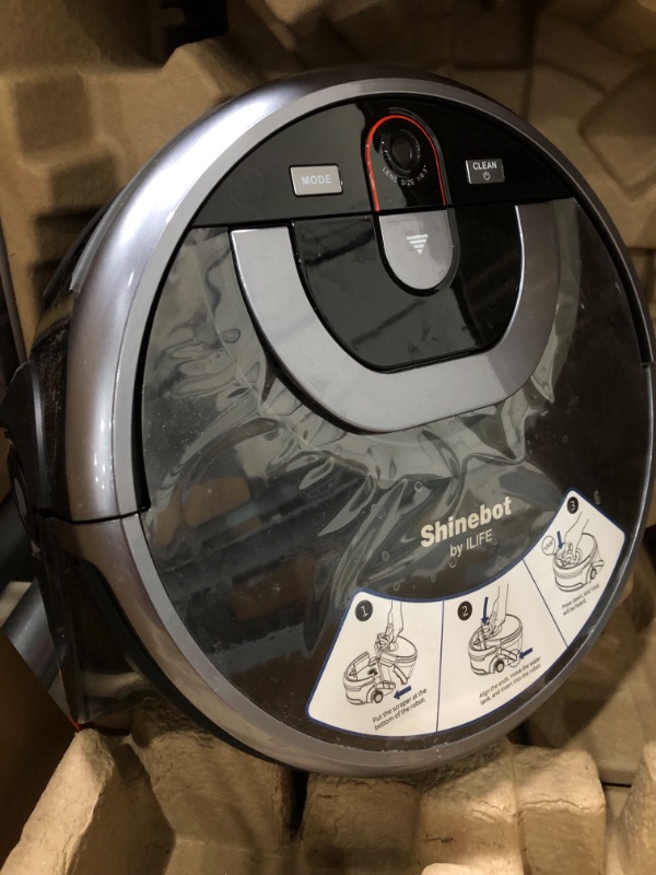 Photo 2 of ILIFE Shinebot W450 Vacuum Mop Robot Cleaner, Wet Mopping, Floor Washing and Scrubbing, Smart Mapping, Wi-Fi Connected, Works with Alexa?XL Water Tank, Zig-Zag Cleaning Path, for Hard Floors only
