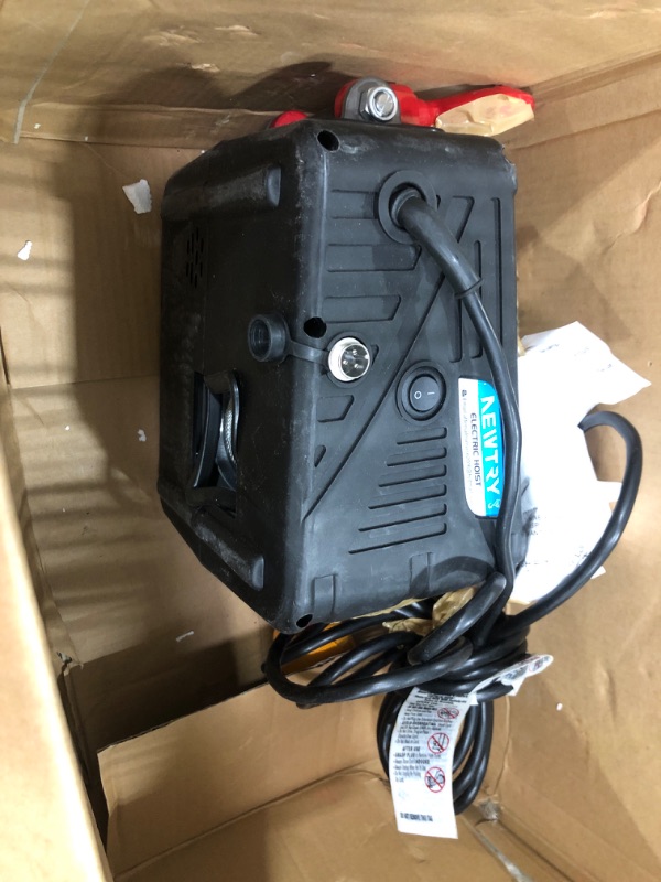 Photo 3 of ***PARTS ONLY **** NEWTRY 3 in 1 Electric Hoist Winch 660lb, 16ft/min Manual|Cable|Wireless Remote Control, 38ft Portable Power Electric Lift with Sling Strap for Lifting Small Engines, Bicycles, Groceries 660lb, 110V