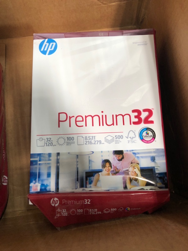 Photo 2 of HP Paper Printer | 8.5 x 11 Paper | Premium 32 lb | 1 Ream - 500 Sheets | 100 Bright | Made in USA - FSC Certified | 113100R 1 Ream | 500 Sheets Premium32