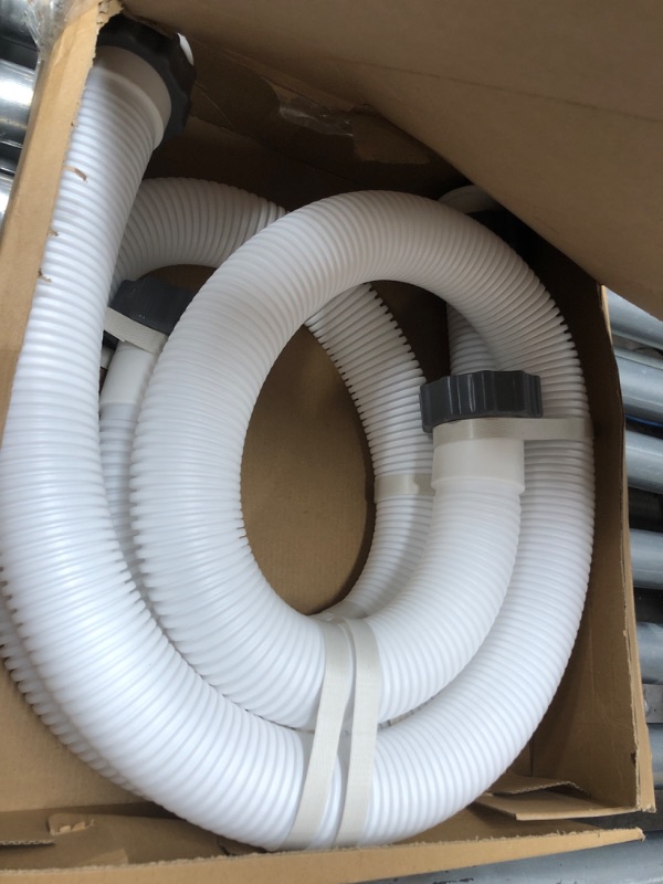 Photo 2 of 2 Pcs Pool Hoses for Above Ground Pools 1 1/2 Inch Diameter 59" Long Pool Pump Hose Replacement Pool Hose Filter Pump Hose Accessories White