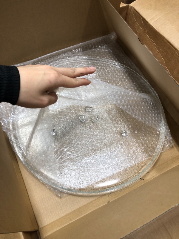 Photo 2 of 14.5" WB49X10063 Microwave Glass Plate Replacement by AMI PARTS for G.E Microwave Glass Turntable Plate Replaces WB39X10038 WB49X10193 14.2IN