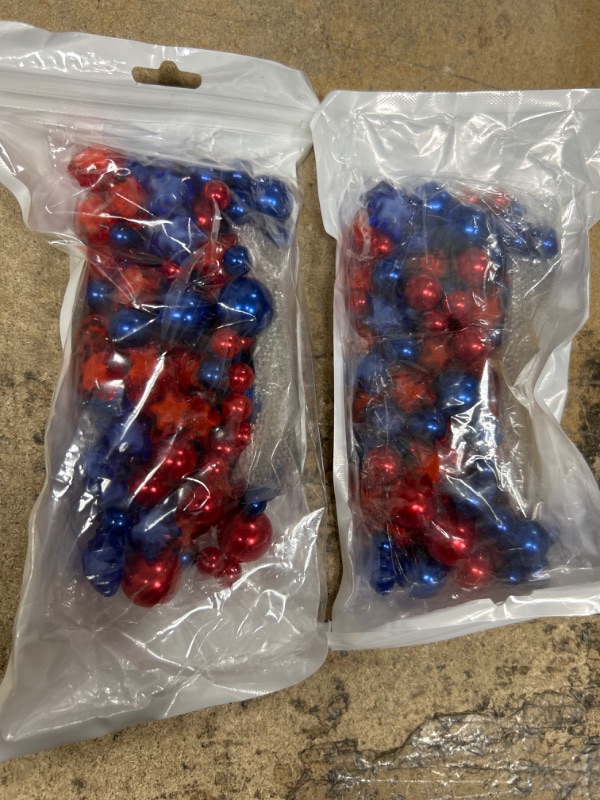 Photo 2 of 2PK-3116 Pieces Independence Day Vase Filler 4th of July Floating Vase Beads Patriotic Star Ornaments Floating Pearl Decor for Vase, Floating Candles Centerpiece for Independence Day Home Party Decor