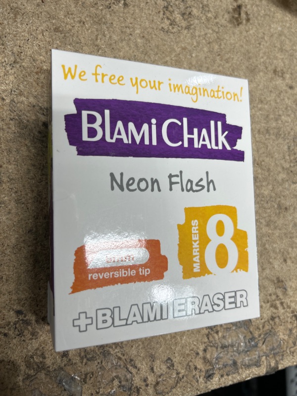 Photo 2 of Blami Arts Chalk Markers 8 Pens Set - Neon Vibrant Chalkboard Markers - Non-Toxic Water-based Liquid Chalk Markers with Reversible Tips and Erasing Sponge Included